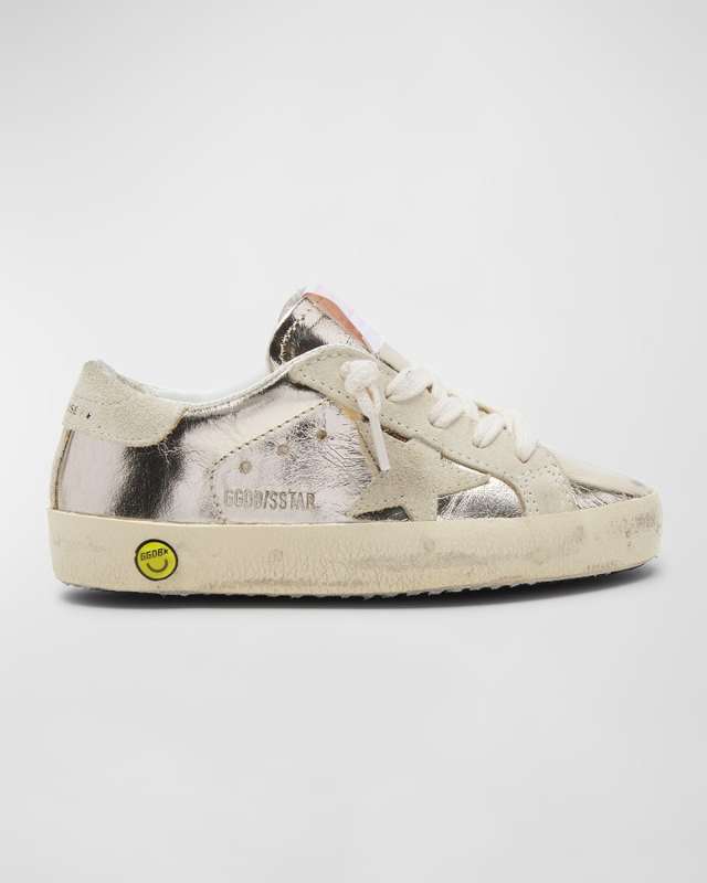Girl's Superstar Metallic Low-Top Sneakers, Kids